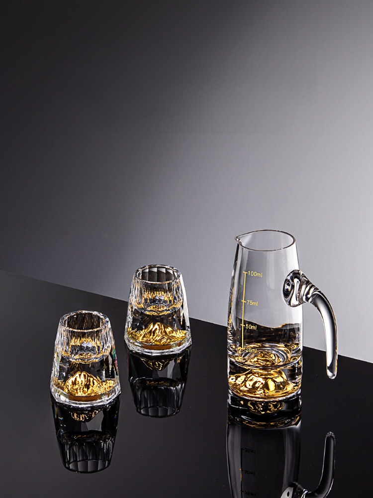 Wine Glass Set Crystal - Creative Diamond Pattern Small Size White
