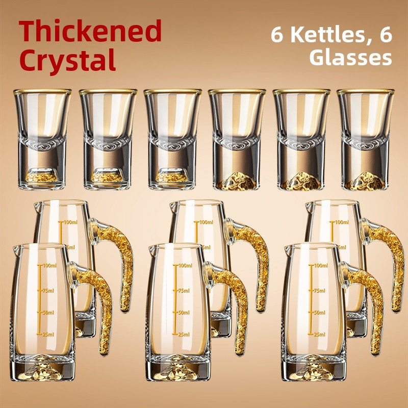 Crystal Glass Gold Foil Mounta – обзор и цена Wine Glass Set Crystal